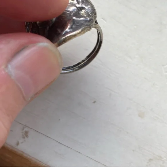 Sterling art nouveau portrait ring - Picture 5 of 10